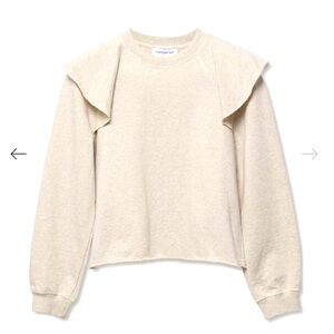 Something Navy Meghan Ruffle Shoulder Sweatshirt
Vintage White size XS